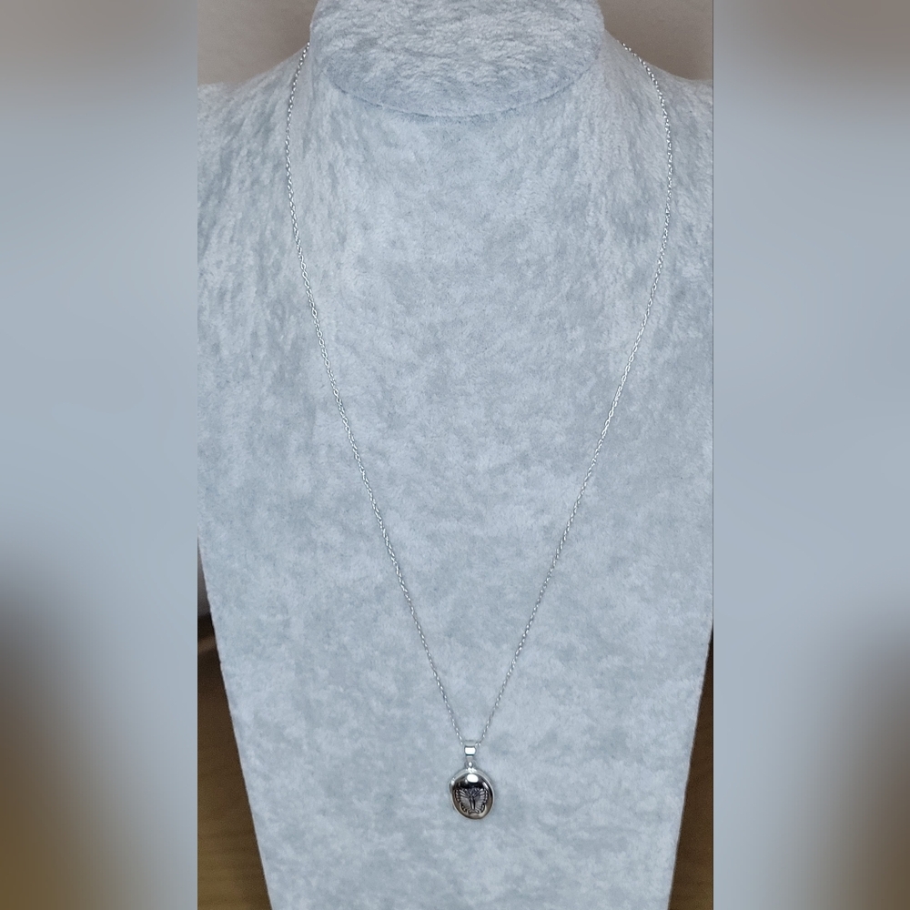 Sterling Silver Butterfly Locket With Sterling Silver Chain - Picture 5 of 11